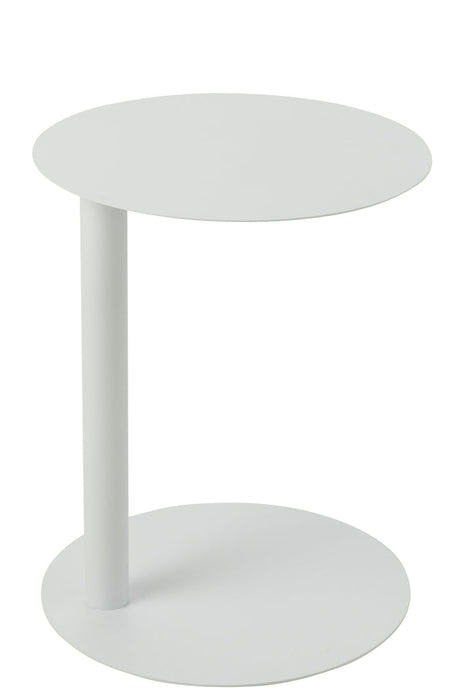Bijzettafel Rond metaal wit-Bijzettafels-J-Line