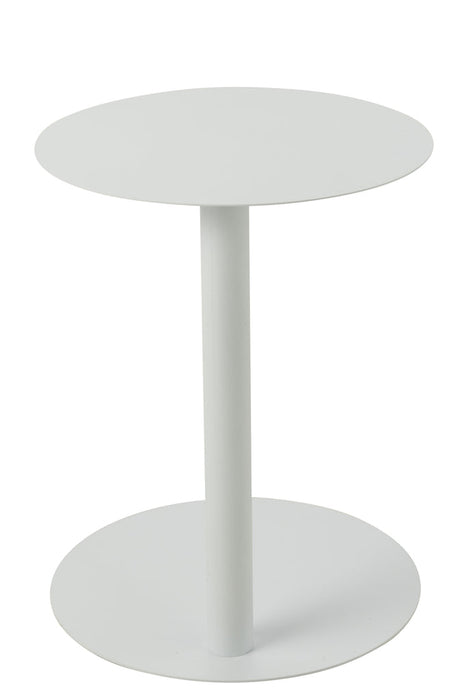 Bijzettafel Rond metaal wit-Bijzettafels-J-Line