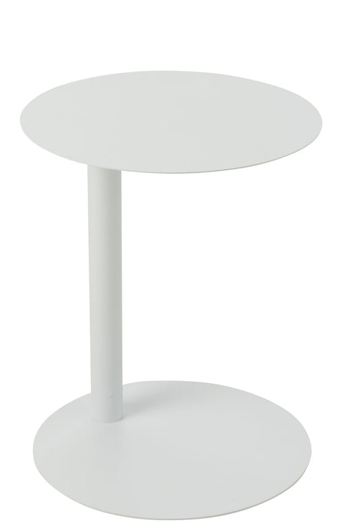 Bijzettafel Rond metaal wit-Bijzettafels-J-Line