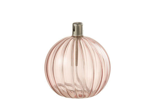 Bijzettafel Roze Glas S 10 cm Oil Lamp 10x10x11 cm-Bijzettafels-J-Line