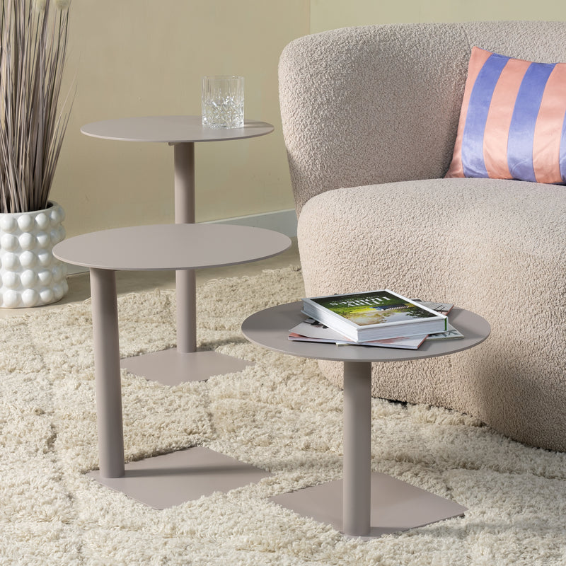 Bijzettafel SUNNY 40 Staal Silky Taupe 40x40x40cm Spinder Design-Bijzettafels-Spinder