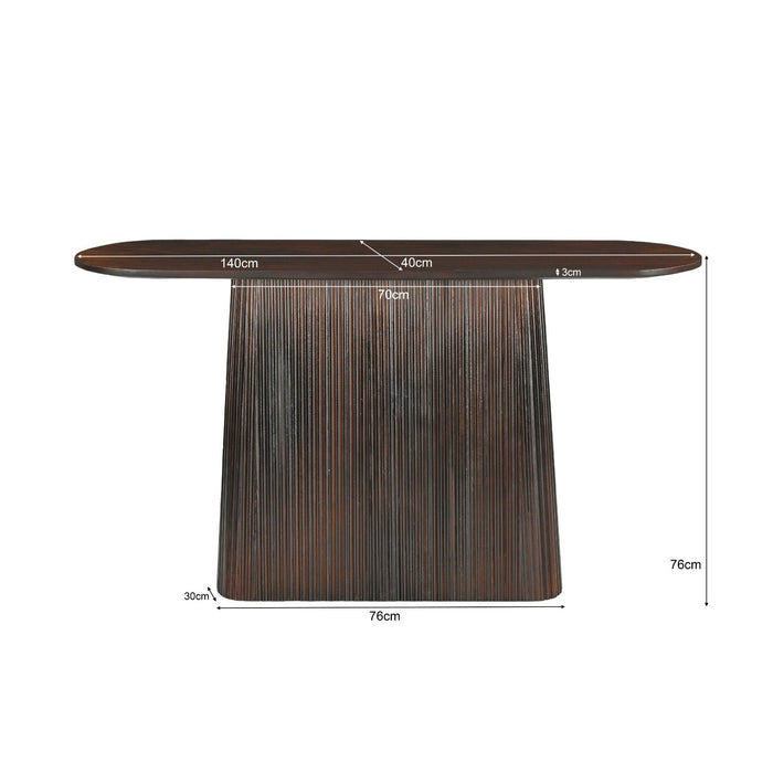 Bijzettafel Salvator Mangohout Bruin 40x140 cm-Wandtafels-Livingfurn