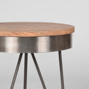 Bijzettafel Saran Grijs Metaal 44 cm Rond 44x44x43 cm-Bijzettafels-LABEL51