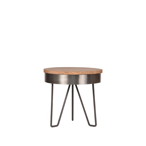 Bijzettafel Saran Grijs Metaal 44 cm Rond 44x44x43 cm-Bijzettafels-LABEL51
