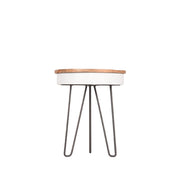 Bijzettafel Saria Wit Metaal 44 cm Rond 44x44x53 cm-Bijzettafels-LABEL51