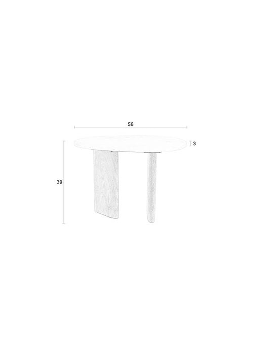 Bijzettafel Sven S Metaal Ivoor Ø25x36 cm-Bijzettafels-Creating Home