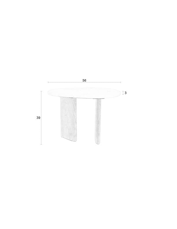 Bijzettafel Sven S Metaal Ivoor Ø25x36 cm-Bijzettafels-Creating Home
