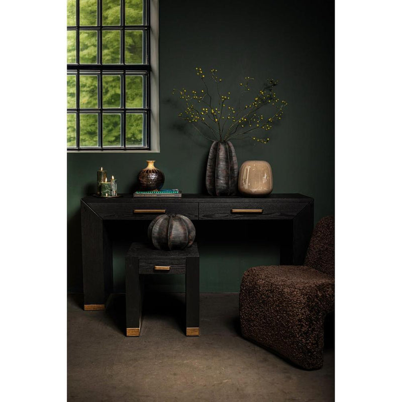 Bijzettafel Tiess Zwart 45x165 cm-Bijzettafels-PTMD