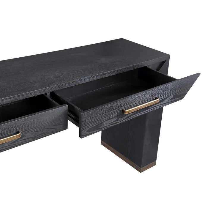 Bijzettafel Tiess Zwart 45x165 cm-PTMD