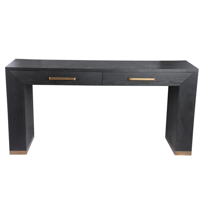 Bijzettafel Tiess Zwart 45x165 cm-PTMD