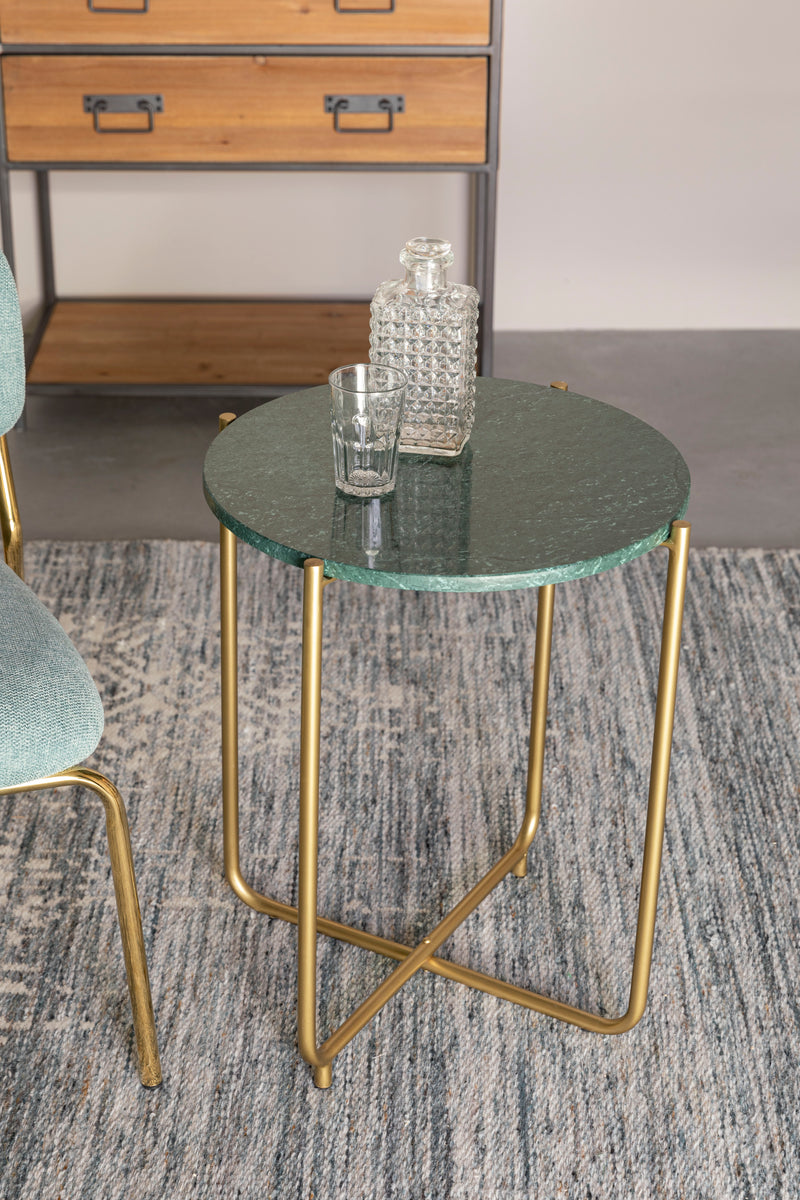 Bijzettafel Timpa Marble Groen Ø44.5x54 cm-Bijzettafels-Creating Home
