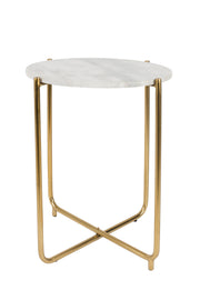 Bijzettafel Timpa Marble Wit Ø44.5x54 cm-Bijzettafels-Creating Home