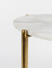 Bijzettafel Timpa Marble Wit Ø44.5x54 cm-Bijzettafels-Creating Home