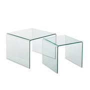 Bijzettafel Transparant Glas 65 cm 65x65x49 cm-Bijzettafels-J-Line