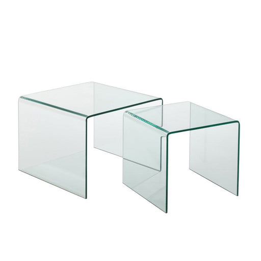 Bijzettafel Transparant Glas 65 cm 65x65x49 cm-Bijzettafels-J-Line