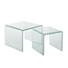 Bijzettafel Transparant Glas 65 cm 65x65x49 cm-Bijzettafels-J-Line