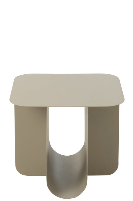 Bijzettafel Vierkant metaal beige-Bijzettafels-J-Line