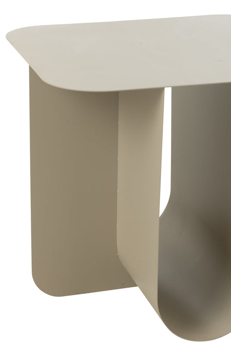 Bijzettafel Vierkant metaal beige-Bijzettafels-J-Line