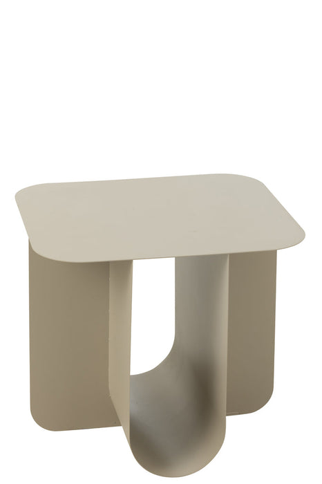 Bijzettafel Vierkant metaal beige-Bijzettafels-J-Line