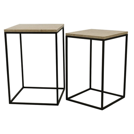 Bijzettafel Volos Beige 41 cm-Bijzettafels-PTMD