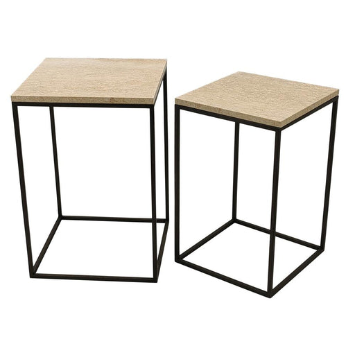Bijzettafel Volos Beige 41 cm-Bijzettafels-PTMD