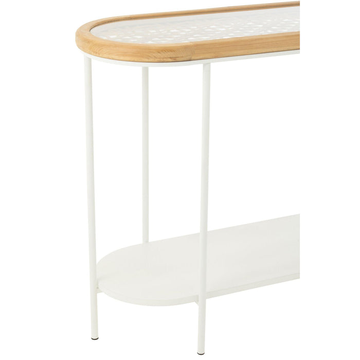 Bijzettafel Wit Glas 40x120 cm-Bijzettafels-J-Line