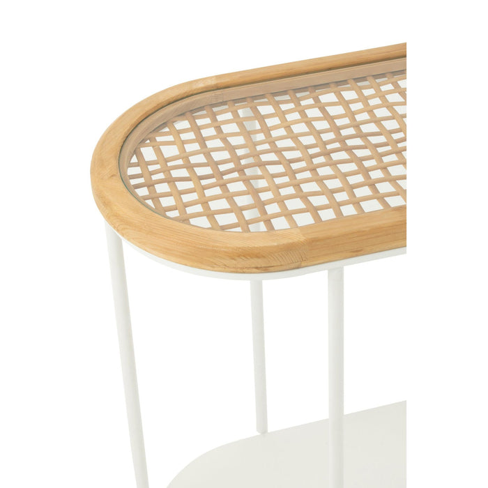 Bijzettafel Wit Glas 40x120 cm-Bijzettafels-J-Line