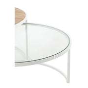 Bijzettafel Wit Glas 91 cm 91x91x41 cm-Bijzettafels-J-Line