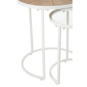 Bijzettafel Wit Ijzer 50 cm 50x50x56 cm-Bijzettafels-J-Line