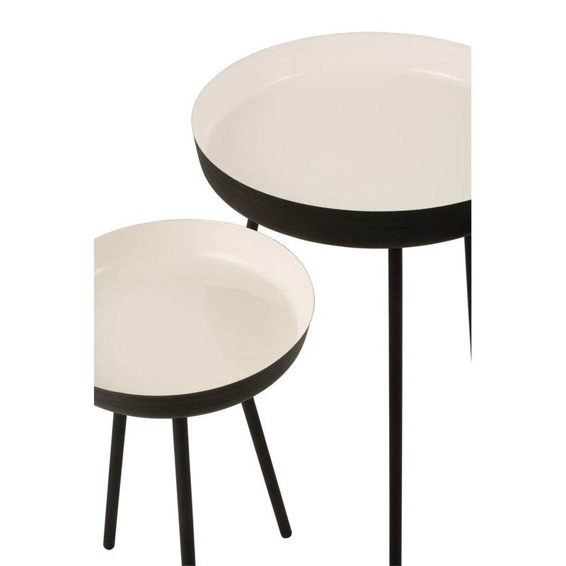 Bijzettafel Wit Ijzer 52 cm 52x52x58 cm-Bijzettafels-J-Line