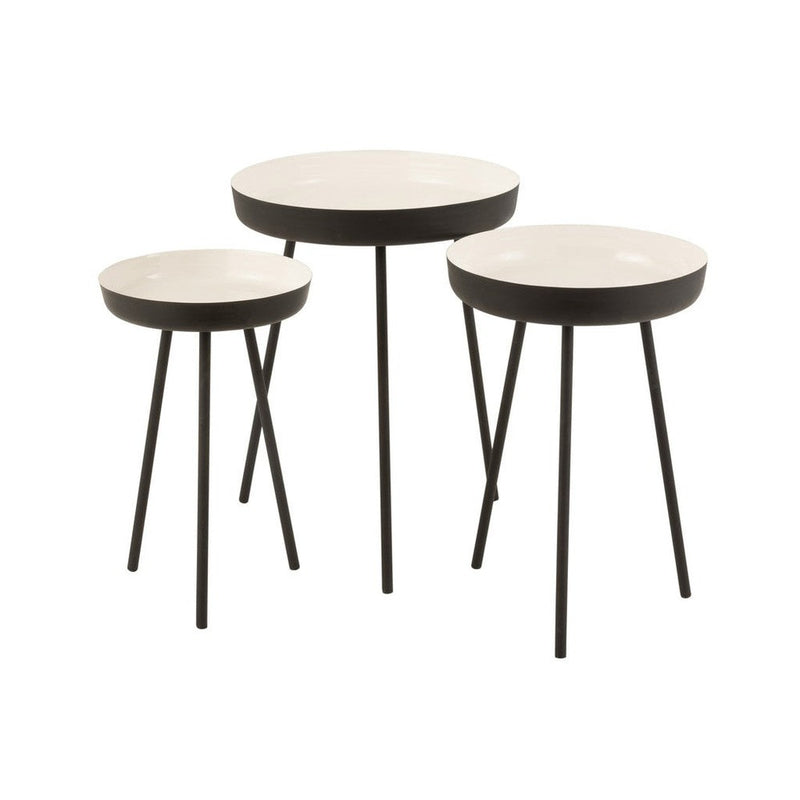 Bijzettafel Wit Ijzer 52 cm 52x52x58 cm-Bijzettafels-J-Line