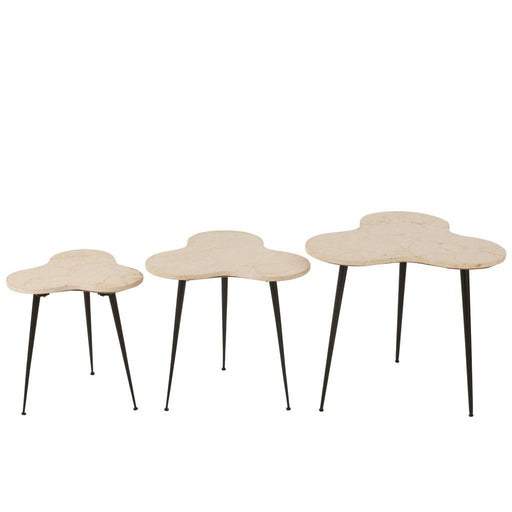 Bijzettafel Wit Ijzer 61 cm-Bijzettafels-J-Line