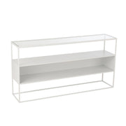 Bijzettafel Wit Ijzer Vierkant 30x140 cm-Bijzettafels-J-Line