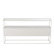 Bijzettafel Wit Ijzer Vierkant 30x140 cm-Bijzettafels-J-Line