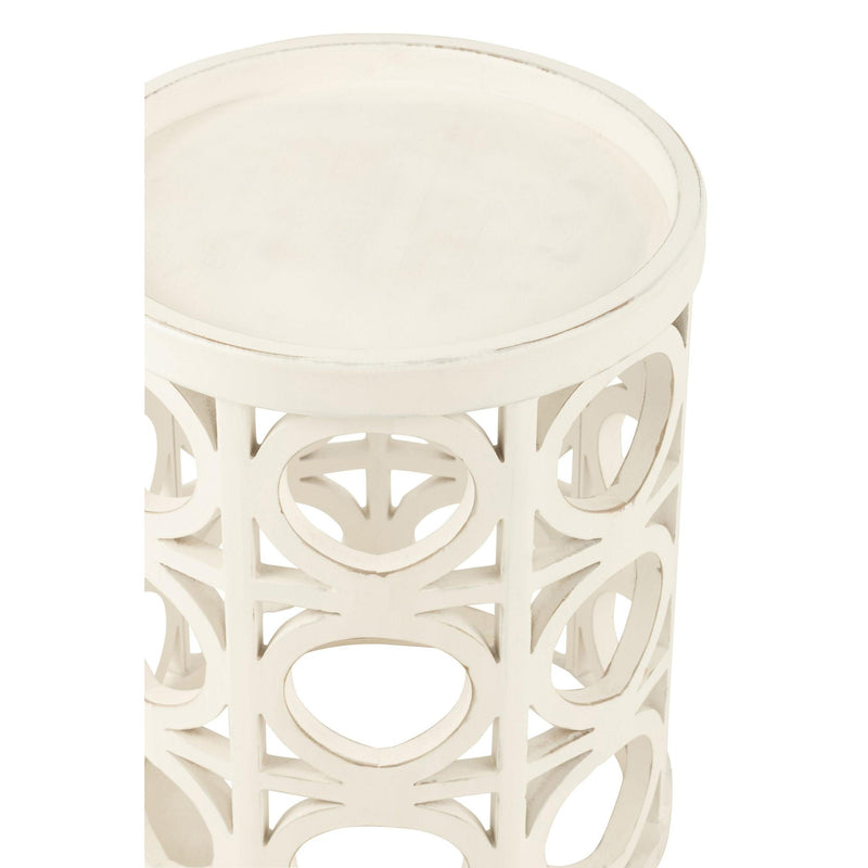 Bijzettafel Wit Mdf 40 cm 40x40x50 cm-Bijzettafels-J-Line