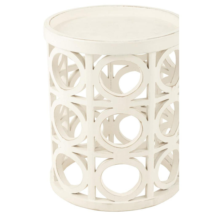 Bijzettafel Wit Mdf 40 cm-Bijzettafels-J-Line