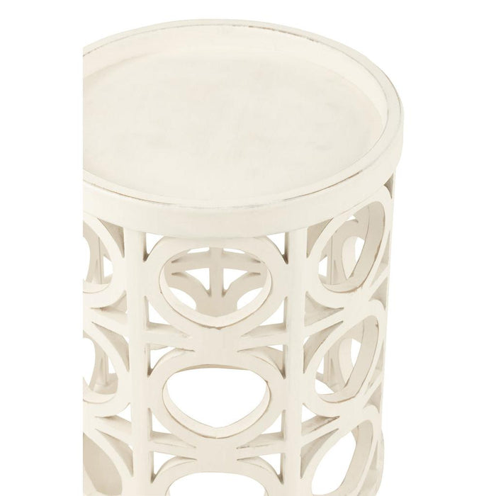 Bijzettafel Wit Mdf 40 cm-Bijzettafels-J-Line