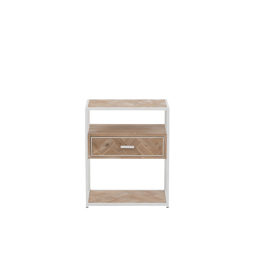 Bijzettafel Wit Metaal 30x50 cm-Bijzettafels-J-Line