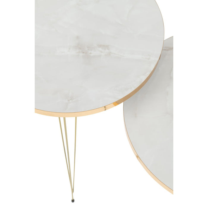 Bijzettafel Wit Metaal 38 cm 38x38x56 cm-Bijzettafels-J-Line