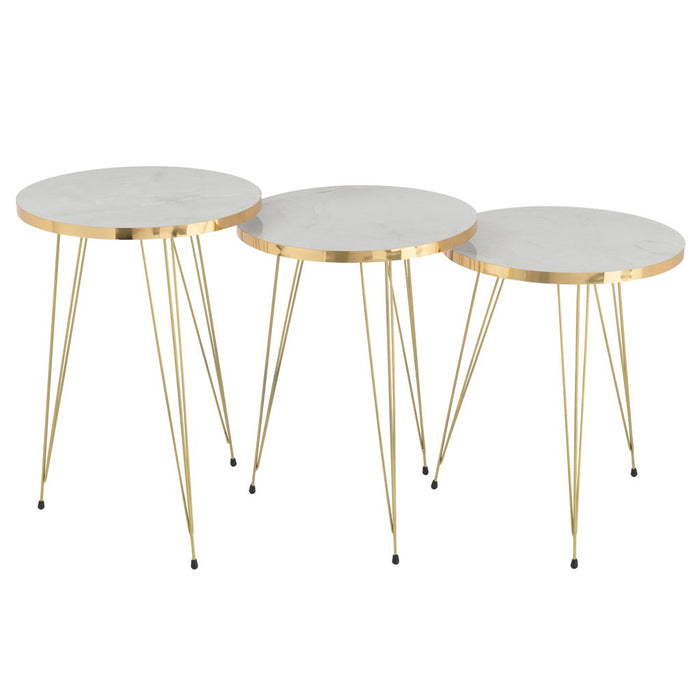 Bijzettafel Wit Metaal 38 cm-Bijzettafels-J-Line
