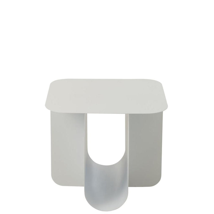 Bijzettafel Wit Metaal Vierkant 40 cm 40x43.6x39 cm-Bijzettafels-J-Line