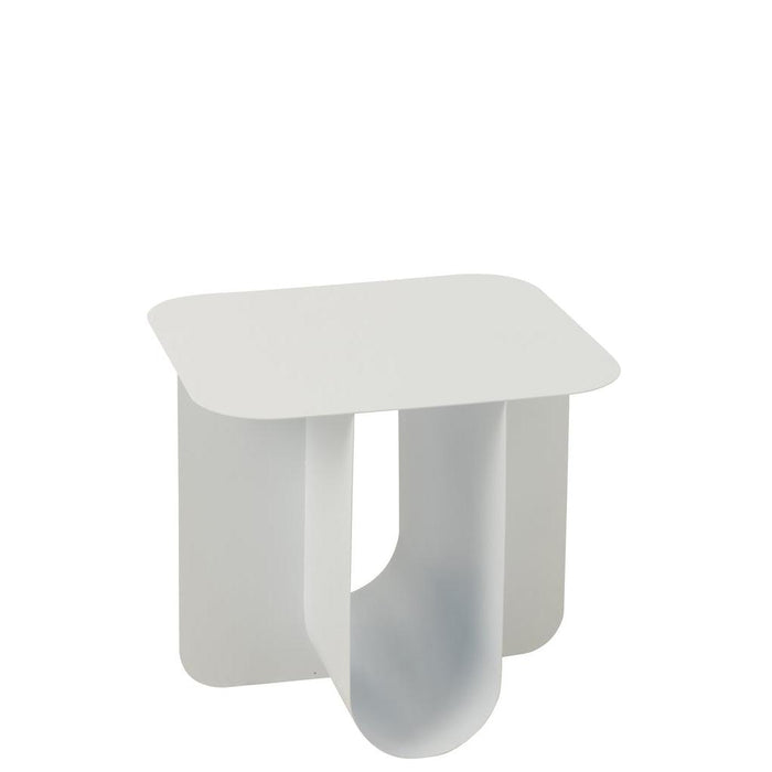 Bijzettafel Wit Metaal Vierkant 40 cm-Bijzettafels-J-Line
