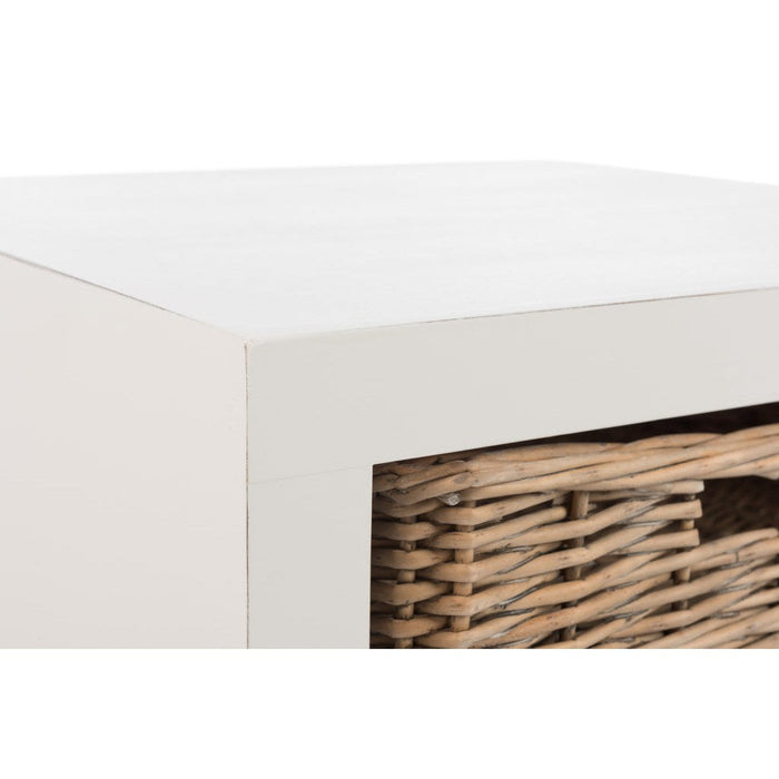 Bijzettafel Wit Paulownia hout 50 cm 50x50x45 cm-Opbergdozen en manden-J-Line