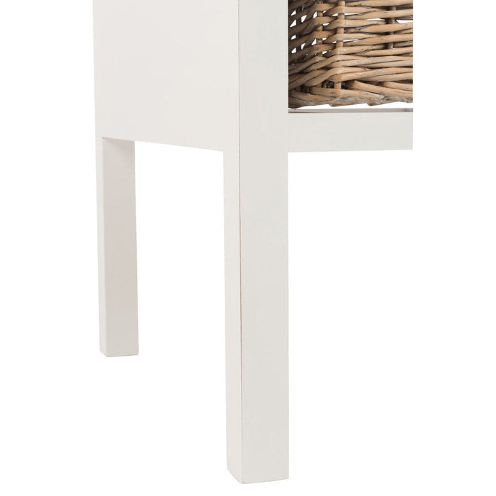 Bijzettafel Wit Paulownia hout 50 cm 50x50x45 cm-Opbergdozen en manden-J-Line