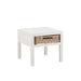 Bijzettafel Wit Paulownia hout 50 cm 50x50x45 cm-Opbergdozen en manden-J-Line
