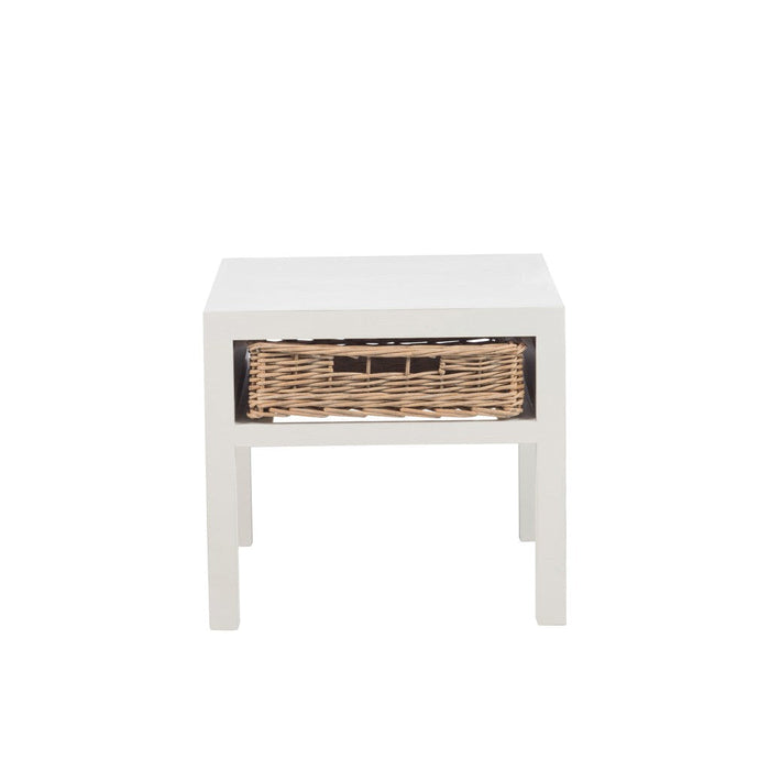 Bijzettafel Wit Paulownia hout 50 cm-Bijzettafels-J-Line