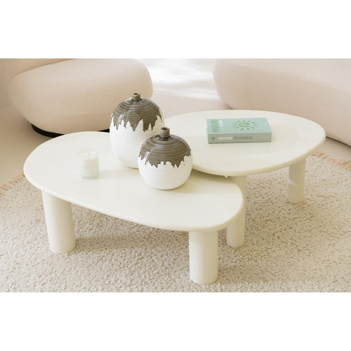 Bijzettafel Wit Pvc L 59x108 cm-Bijzettafels-J-Line