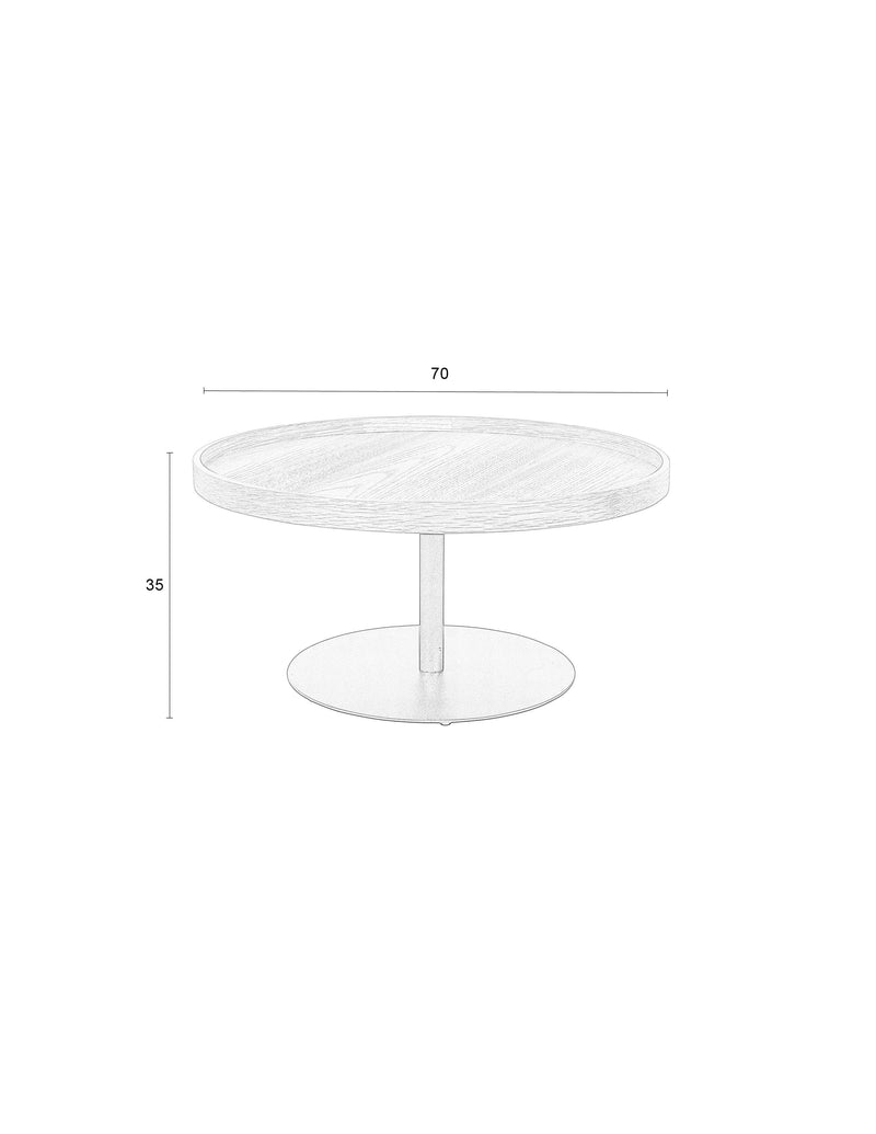 Bijzettafel Yuri L Eikenfineer Zwart Ø70x35 cm-Bijzettafels-Creating Home