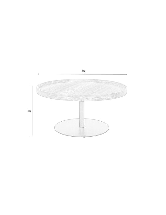 Bijzettafel Yuri L Eikenfineer Zwart Ø70x35 cm-Bijzettafels-Creating Home