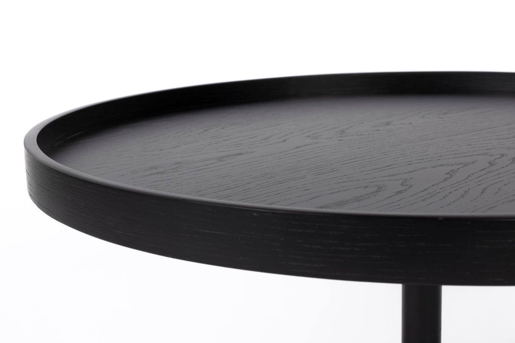 Bijzettafel Yuri L Eikenfineer Zwart Ø70x35 cm-Bijzettafels-Creating Home